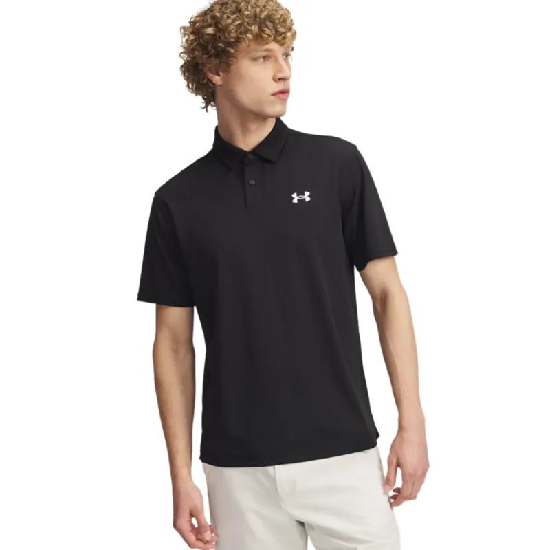 Under Armour Mens Top T2G Pique Polo Black/White