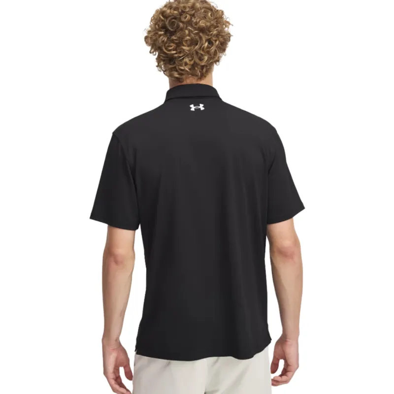 Under Armour Mens Top T2G Pique Polo Black/White - Image 2