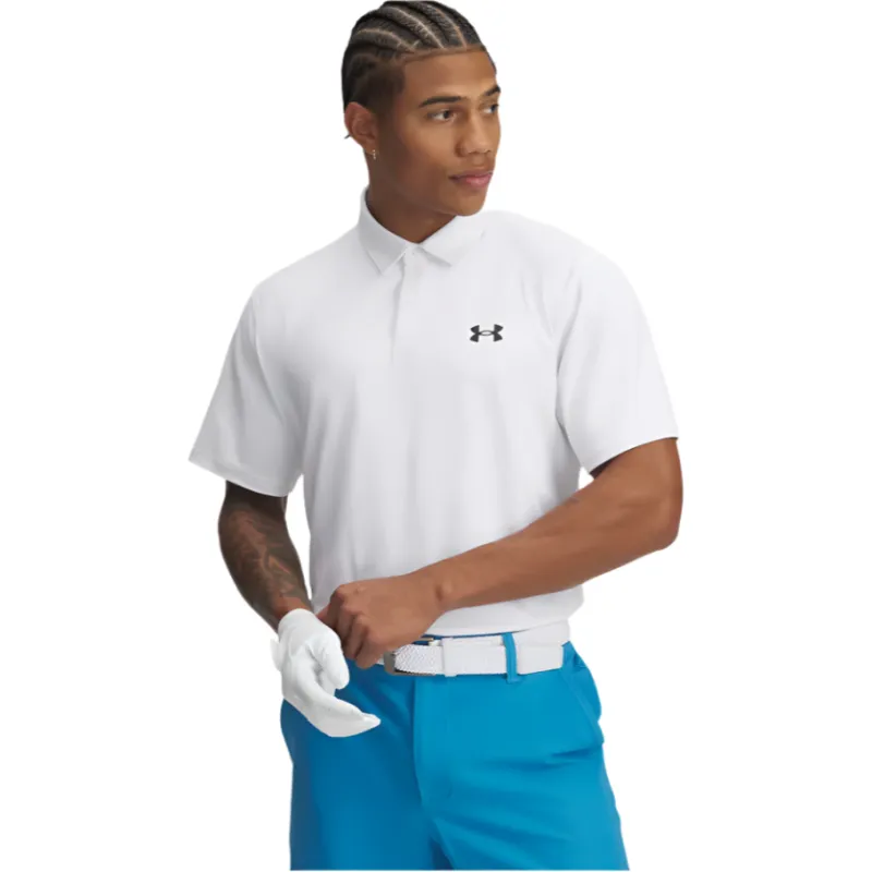 Under Armour Mens Top T2G Pique Polo White/Black