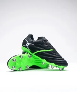 GILBERT SIDESTEP X20 POWER 8 STUD RUGBY BOOT BLACK/GREEN