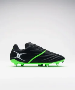 GILBERT SIDE STEP  X20 POWER 6STUD RUGBY  BOOT BLACK/FLUO GREEN