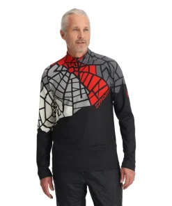 SPYDER MENS LEGACY 1/2 ZIP MIDLAYER BLACK/RED