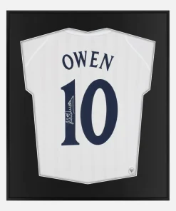 Framed Michael Owen Signed Shirt, 2001-03 Home [Lite]