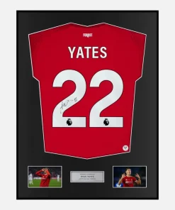 Framed Ryan Yates Signed Nottingham Forest Shirt 2024-25 Home [Classic]