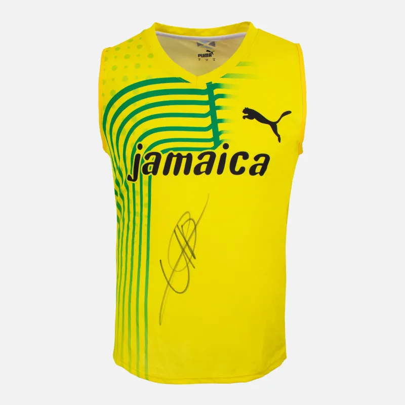 Usain Bolt Signed Jamaica Vest Olympics Shirt