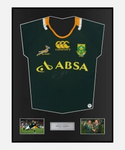 Framed Bryan Habana Signed South Africa Rugby Shirt 2011-13 [Classic]