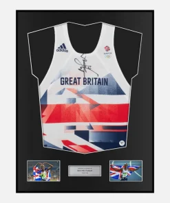 Framed Sir Mo Farah Signed Team GB Vest Olympics [Classic]