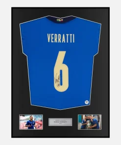 Framed Marco Verratti Signed Italy Shirt Euro 2020 Winners [Classic]