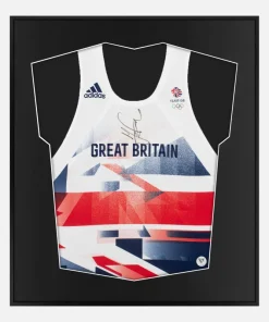Framed Sir Mo Farah Signed Vest, Gold Autograph Olympics [Lite]