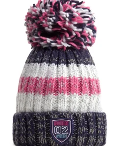 SWIMZI NAVY/PINK PINK RIB REFLECTIVE SUPER BOBBLE HAT