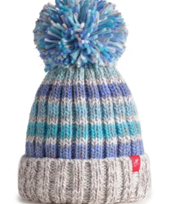 SWIMZI WAVE REFLECTIVE SUPER BOBBLE HAT BLUE/WHITE