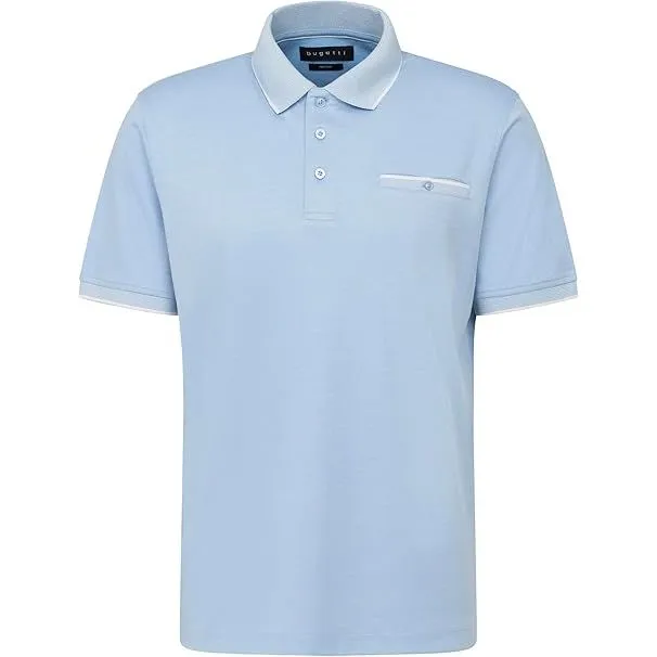 Bugatti Mens Shirt Polo Pocket 330 Blue/Grey
