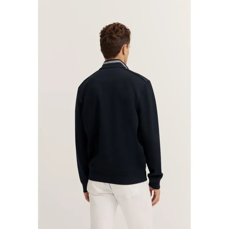 Bugatti Mens Sweatshirt Troyer ¼ Zip Marine - Image 3