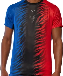 Mizuno DryAeroFlow Graphic Short Sleeve Mens Running Top - Blue