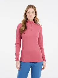 PROTEST WOMENS REFABRIZ 1/4 ZIP TOP ROSE DUST