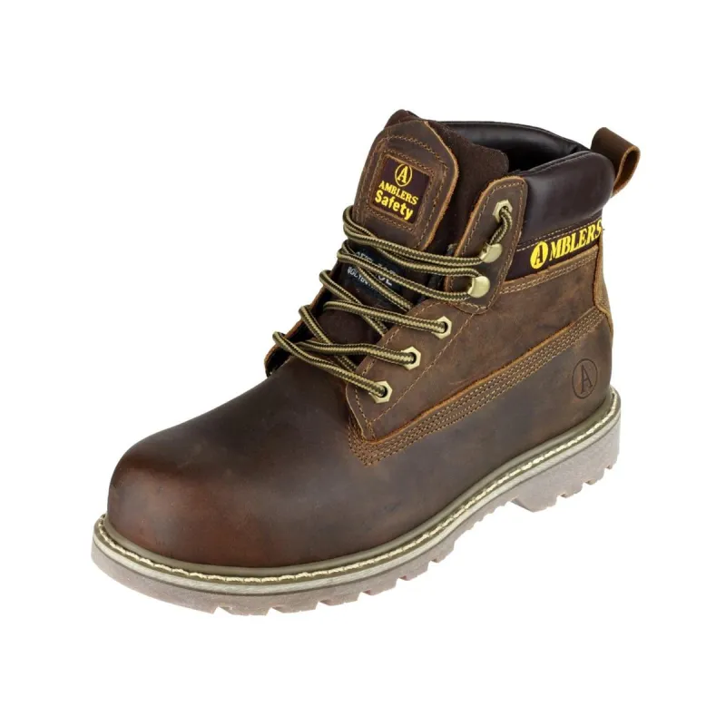 Amblers Safety FS164 Goodyear Welted Lace up Industrial Safety Boot Brown - Image 3