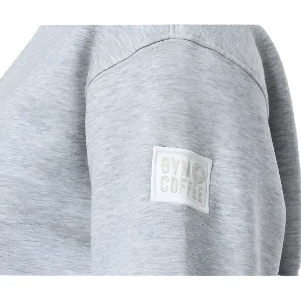 Gym+Coffee Womens Quarter Zip Ribbed Grey Melange - Image 2