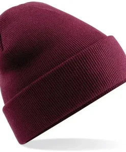 BEECHFIELD BURGUNDY ORIGINAL CUFFED BEANIE