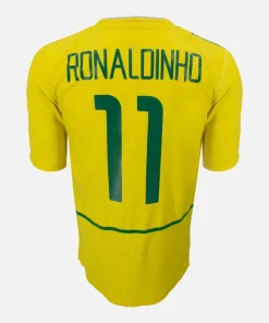 2002-04 Brazil Home Shirt Ronaldinho 11 Nike [Good] L