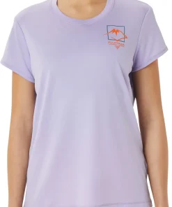 Asics FujiTrail Logo Short Sleeve Womens Running Top - Purple