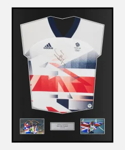 Framed Mo Farah Signed Team GB Shirt Olympic Gold [Classic]
