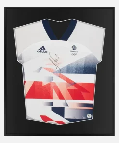 Framed Mo Farah Signed Shirt, Gold Olympic 2012 [Lite]