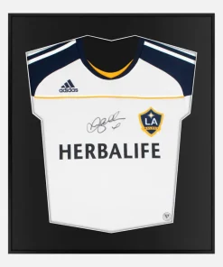 Framed Beckham Signed Shirt, LA Galaxy Home White [Lite]