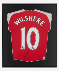 Framed Wilshere Signed Arsenal Shirt, Red Home 10 [Lite]