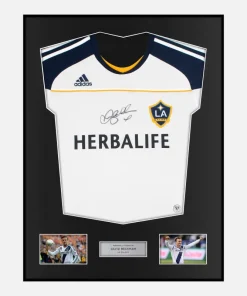 Framed David Beckham Signed LA Galaxy Shirt 2010-11 Home [Classic]