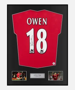 Framed Michael Owen Signed Liverpool Shirt Home 1996-98 [Classic]
