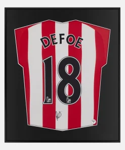 Framed Defoe Signed Shirt, Sunderland Home 18 [Lite]
