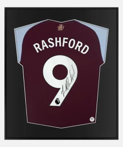 Framed Rashford Signed Aston Villa Shirt, 9 [Lite]