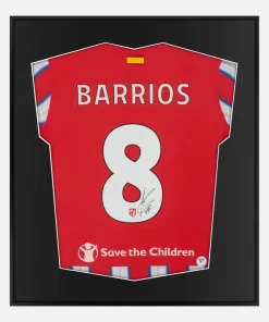 Framed Pablo Barrios Signed Atletico Madrid Shirt, Home [Lite]