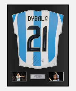 Framed Paulo Dybala Signed Argentina Shirt 2024-25 Home [Classic]