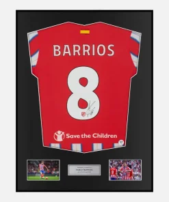Framed Pablo Barrios Signed Atletico Madrid Shirt 2024-25 Home [Classic]