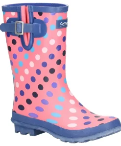 Cotswold Paxford Elasticated Mid Calf Wellington Boot Pink/Multi Spot