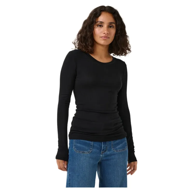 Kaffe Womens T-Shirt Lida L/S Black Deep