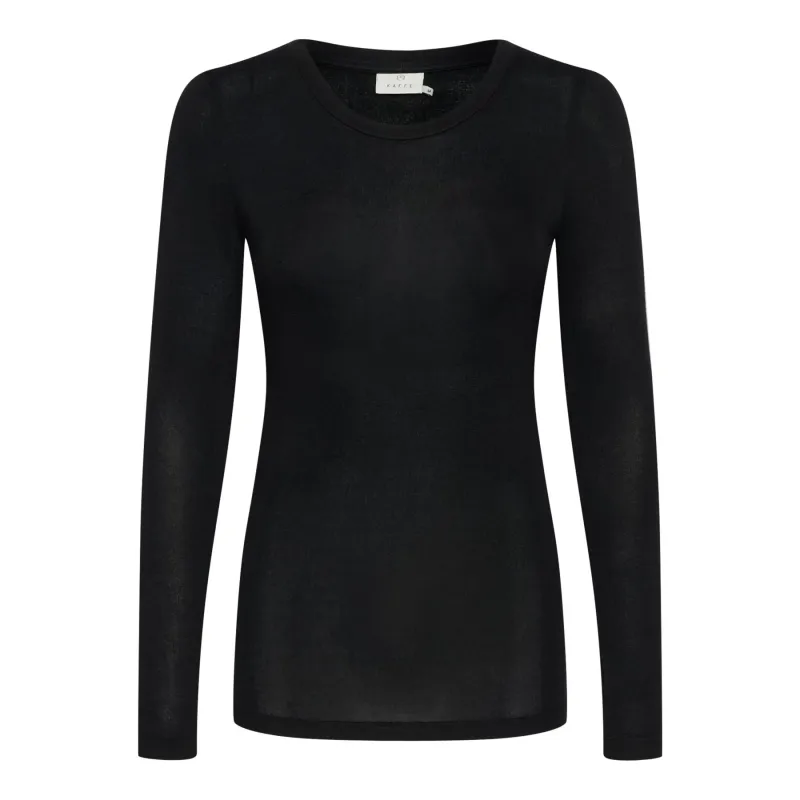 Kaffe Womens T-Shirt Lida L/S Black Deep - Image 2