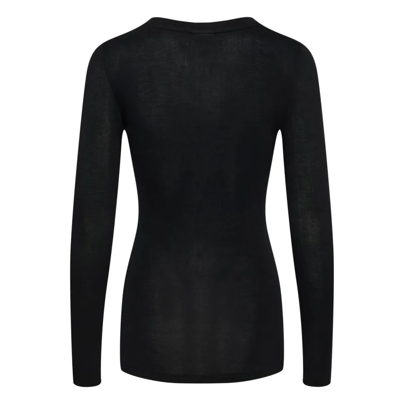 Kaffe Womens T-Shirt Lida L/S Black Deep - Image 3