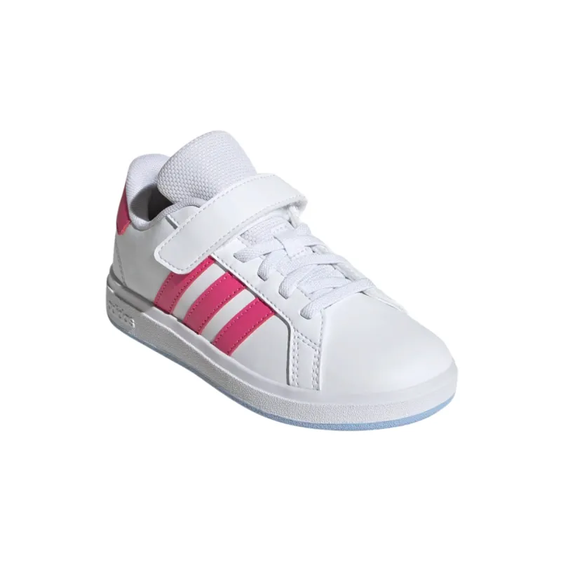 Adidas Girls Trainer Grand Court 2.0 EL C Cloud White/Pulse Magenta/Glow Blue