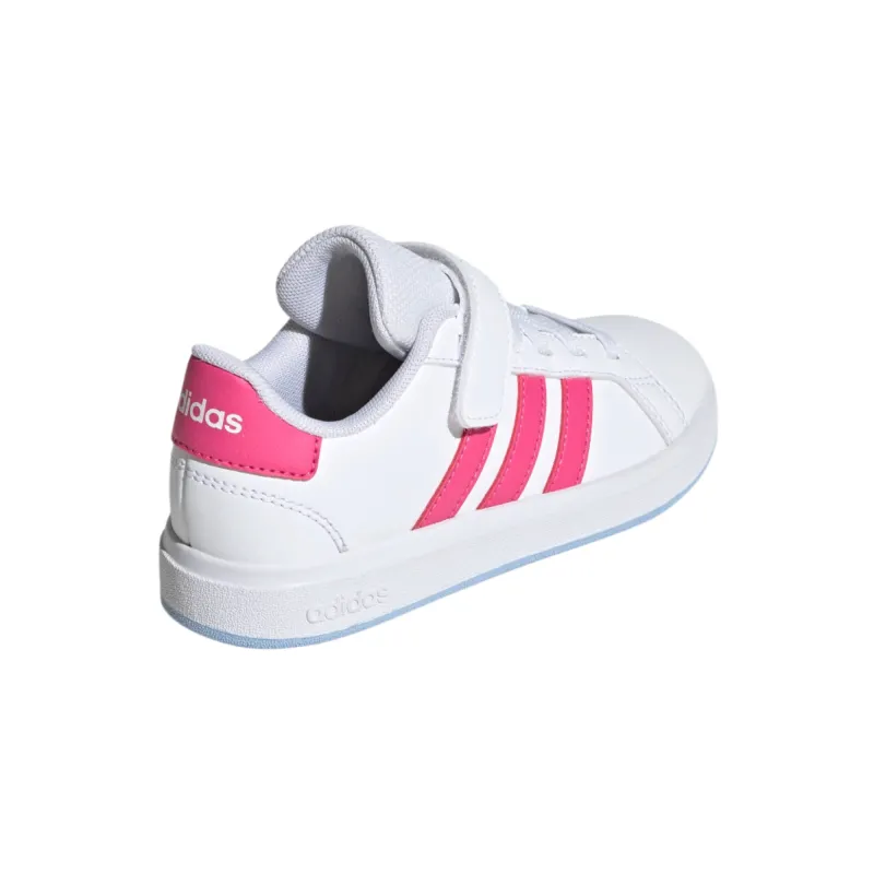 Adidas Girls Trainer Grand Court 2.0 EL C Cloud White/Pulse Magenta/Glow Blue - Image 3