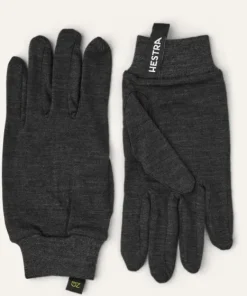 HESTRA MARINO WOOL LINER ACTIVE 5 FINGER CHARCOAL