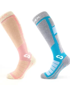 SINNER PRO SKI SOCKS 2 PACK LIGHT BLUE & LIGHT PINK