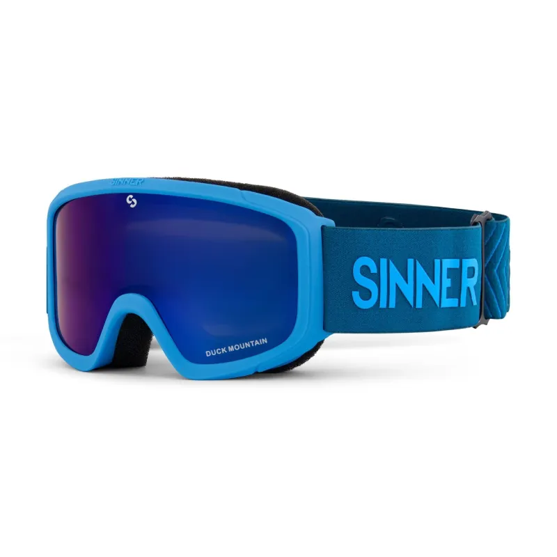 SINNER DUCK MOUNTAIN KIDS SKI GOGGLE - BLUE NEON - BLUE LENS