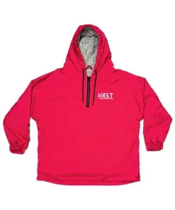 VAST 1/4 ZIP FLEECE HOODY RASPBERRY
