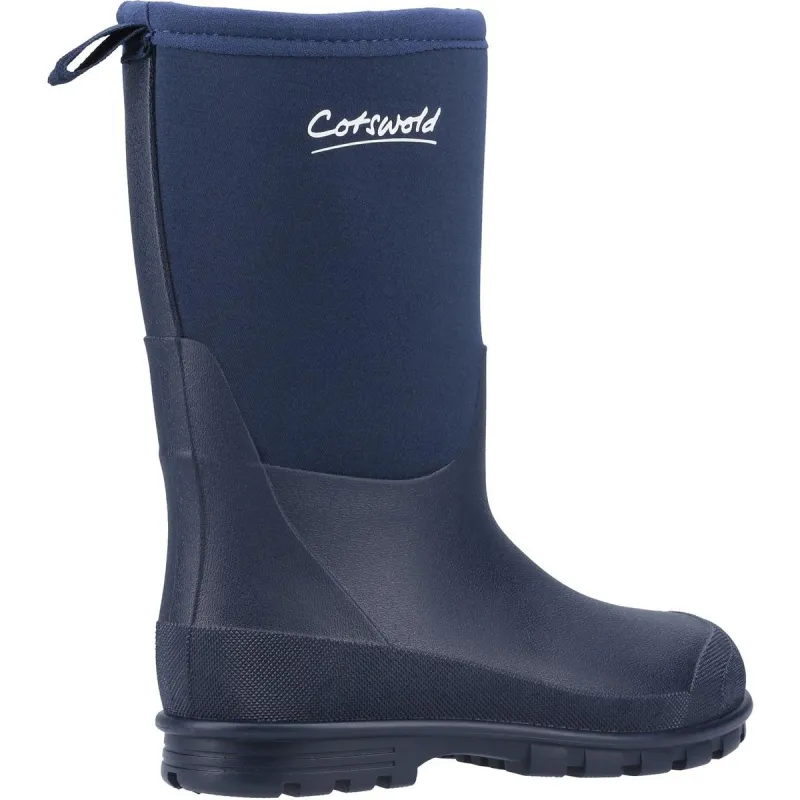 Cotswold Hilly Neoprene Kids Wellington Boot Navy - Image 3