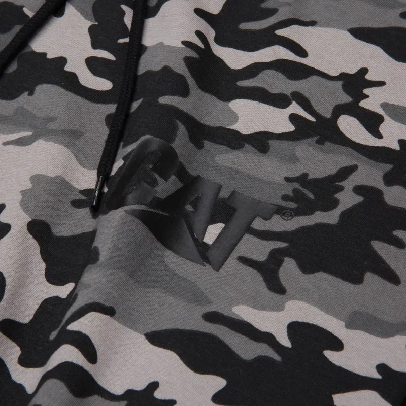 Caterpillar Hooded Long Sleeve Tee Stone Camo - Image 3