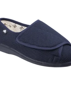 Celia Ruiz 300 Touch Fastening Slipper Wide Fit Navy