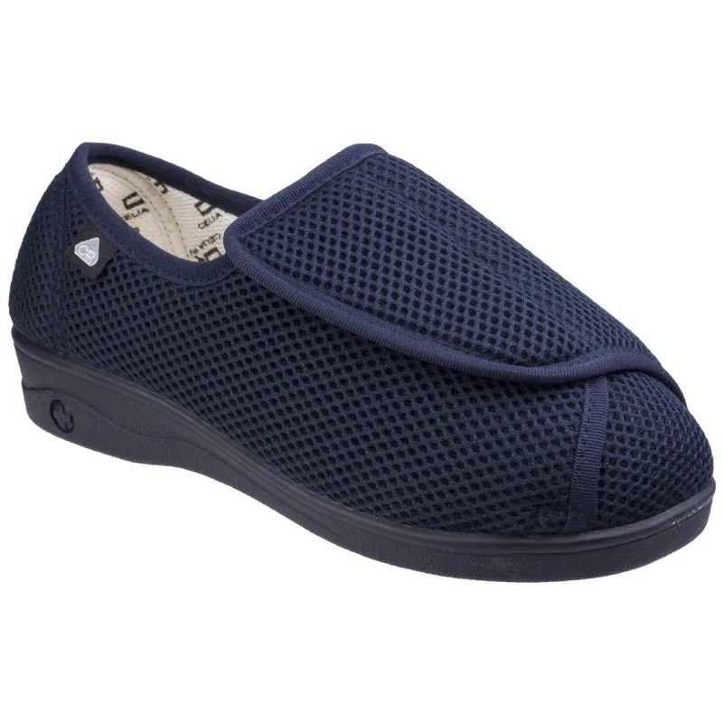 Celia Ruiz 300 Touch Fastening Slipper Wide Fit Navy