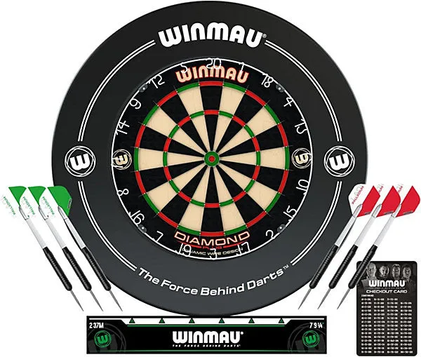 WINMAU PROFESSIONAL DART SET DIAMOND DARTBOARD SURROUND SET